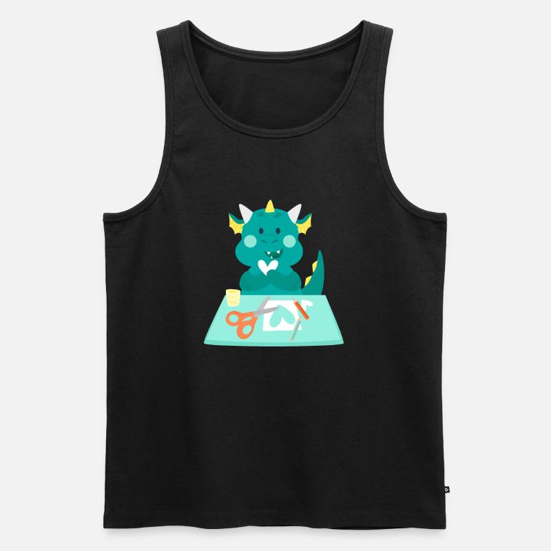 Drache an einer Handwerksstation - Männer Premium Bio Tank Top - Schwarz