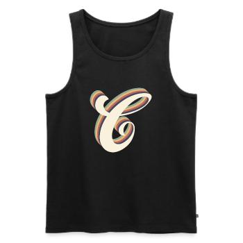 Buchstabe C - Männer Premium Bio Tank Top - Schwarz - Vorne - AI Model Male 178 light (178cm)