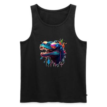 Dragon crocodile à la fête et à la célébration en couleur colorée - Débardeur bio Premium Homme - noir - Devant - Michal (187cm)