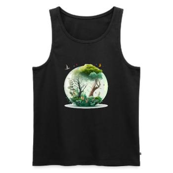 The miniature forest - Men's Premium Organic Tank Top - black - Front - Michal (187cm)