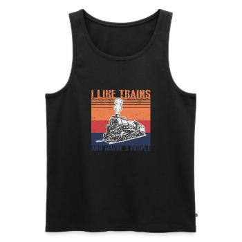 Lokführer Bahn Design I Model Eisenbahn - Männer Premium Bio Tank Top - Schwarz - Vorne - Michal (187cm)