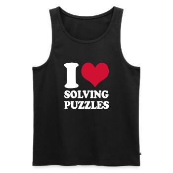 Puzzle I Love Solving Puzzles - Men's Premium Organic Tank Top - black - Front - Michal (187cm)