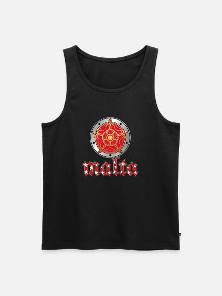 MALTA METAL SHIELD - Men's Premium Organic Tank Top - black