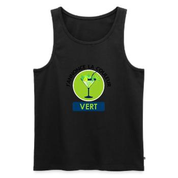 annonce couleur vert mojito morito alcool humour - Débardeur bio Premium Homme - noir - Devant - Michal (187cm)