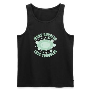 More Bubbles Less Troubles Soapmaking Soapmaker - Men's Premium Organic Tank Top - black - Front - Michal (187cm)