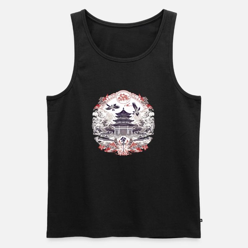 Chinesische Folklore - Männer Premium Bio Tank Top - Schwarz