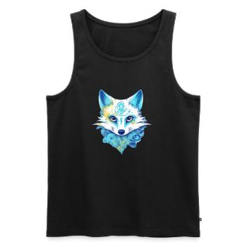The Blue Fox - Men's Premium Organic Tank Top - black - Front - AI Model Male 178 light (178cm)
