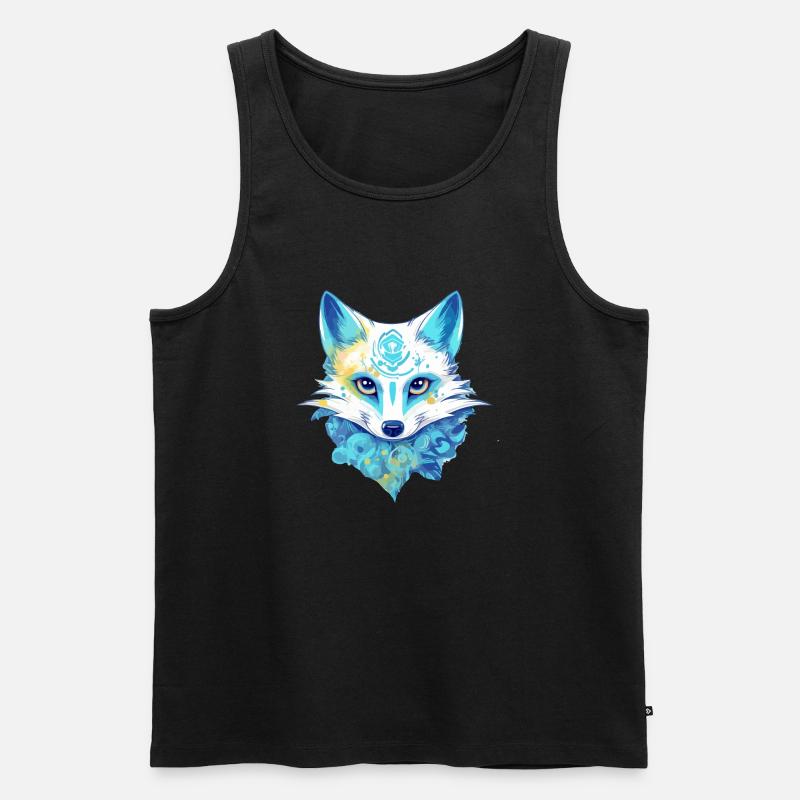 Der blaue Fuchs - Männer Premium Bio Tank Top - Schwarz