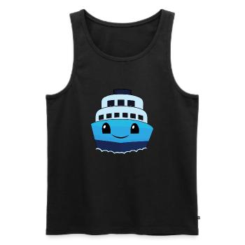 Cute Kawaii Cruise Ship Design - Men's Premium Organic Tank Top - black - Front - Michal (187cm)
