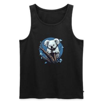 Koala mignon - Débardeur bio Premium Homme - noir - Devant - Michal (187cm)