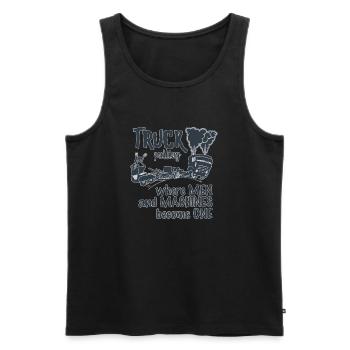 truck pulling duotone - Men's Premium Organic Tank Top - black - Front - AI Model Male 178 light (178cm)