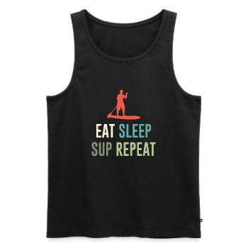 Eat Sleep Sup Repeat Stand Up Paddle - Men's Premium Organic Tank Top - black - Front - AI Model Male 178 light (178cm)