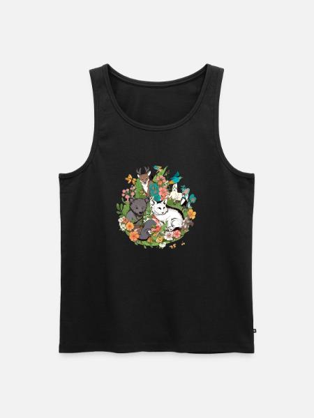 Animals in flowers n°1 - Men's Premium Organic Tank Top - black