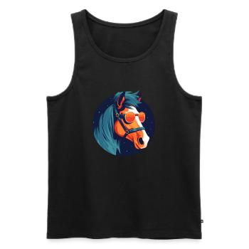 Horse, Horse, Horse, Warhorse, Nag, Pony - Men's Premium Organic Tank Top - black - Front - AI Model Male 178 light (178cm)