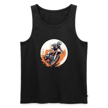 Motocross, Course de motos tout-terrain, Dirt Biking - Débardeur bio Premium Homme - noir - Devant - AI Model Male 178 light (178cm)