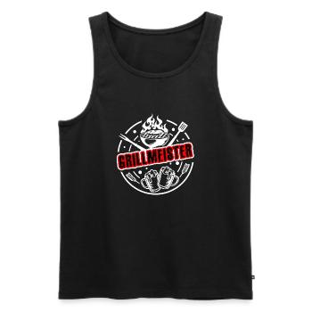 Grillmeister - Der Chef am Grill - Männer Premium Bio Tank Top - Schwarz - Vorne - AI Model Male 178 light (178cm)