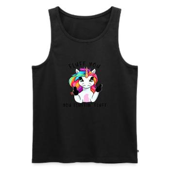 Fluff you Fluffin Fluff Lustiges Einhorn - Männer Premium Bio Tank Top - Schwarz - Vorne - AI Model Male 178 light (178cm)