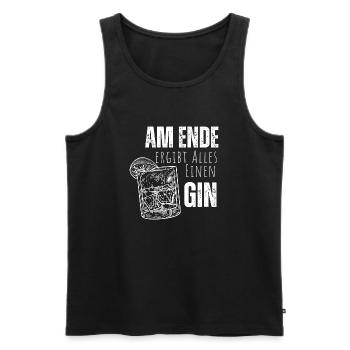 Am Ende ergibt alles einen Gin - Männer Premium Bio Tank Top - Schwarz - Vorne - Michal (187cm)