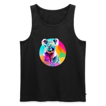Koala - Men's Premium Organic Tank Top - black - Front - AI Model Male 178 light (178cm)