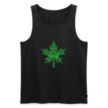 feuille verte - Débardeur bio Premium Homme - noir - Devant - AI Model Male 178 light (178cm)