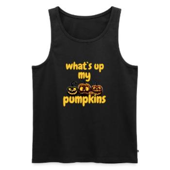Halloween pumpkins. what`s up my pumpkins - Männer Premium Bio Tank Top - Schwarz - Vorne - Michal (187cm)