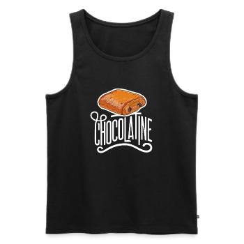 Chocolatine - Débardeur bio Premium Homme - noir - Devant - Michal (187cm)