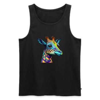 Giraffe - Männer Premium Bio Tank Top - Schwarz - Vorne - Michal (187cm)
