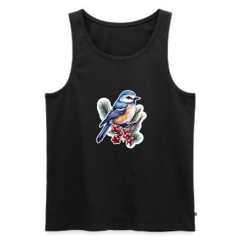 Spechtmeise Kleiber - Männer Premium Bio Tank Top - Schwarz - Vorne - Michal (187cm)