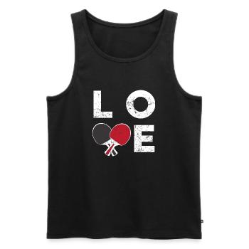 Ping-pong amour - Débardeur bio Premium Homme - noir - Devant - AI Model Male 178 light (178cm)