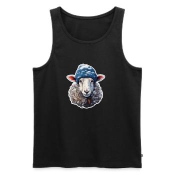 Winter Schaf - Männer Premium Bio Tank Top - Schwarz - Vorne - AI Model Male 178 light (178cm)