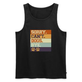 Dogs Lover Vintage Sorry Can't Dogs Bye - Débardeur bio Premium Homme - noir - Devant - Michal (187cm)