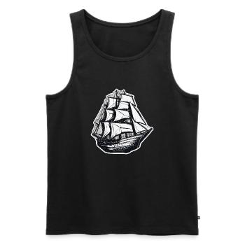 Pirate Ship / Boat / Sea / Ocean / Waves - Men's Premium Organic Tank Top - black - Front - Michal (187cm)