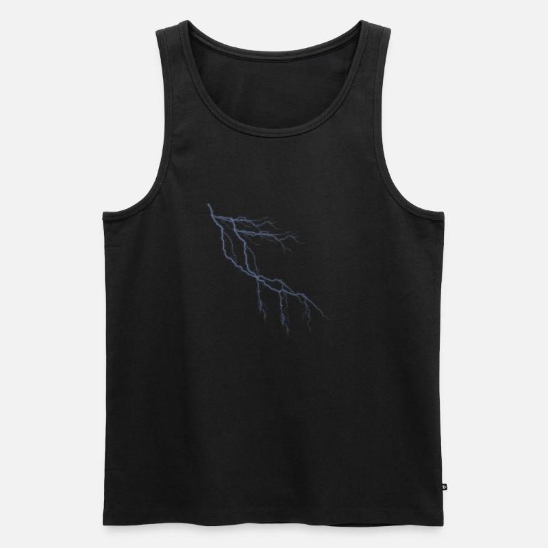 Blitze - Männer Premium Bio Tank Top - Schwarz