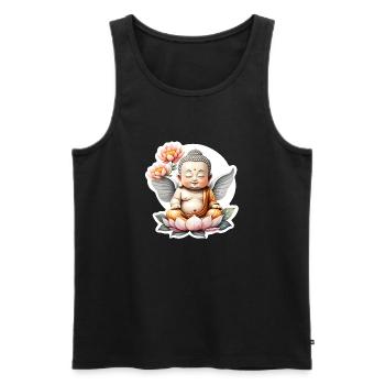 Baby Buddha - meditation yoga relaxation - Men's Premium Organic Tank Top - black - Front - Michal (187cm)