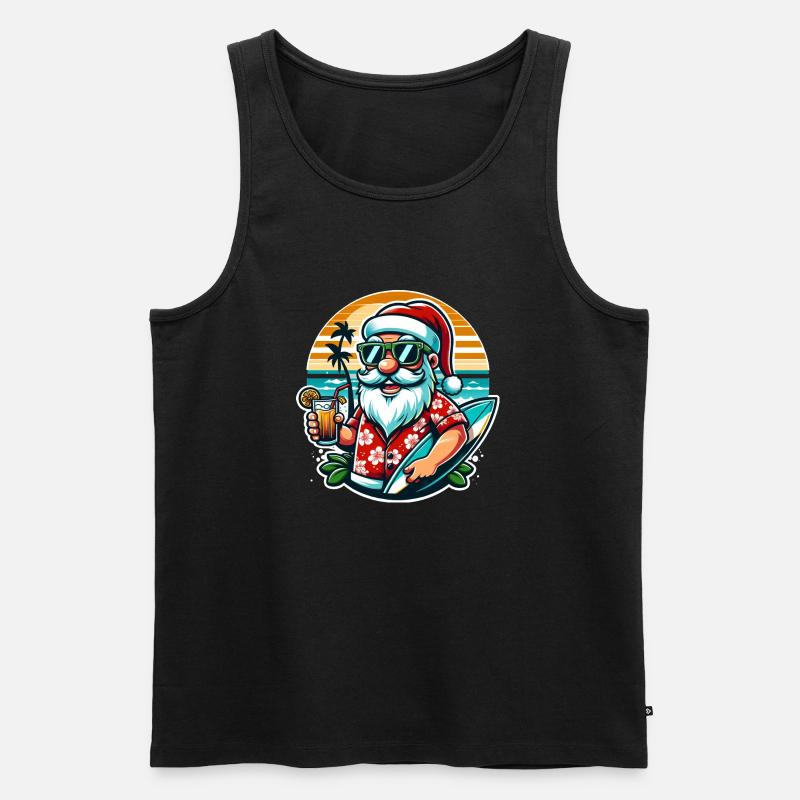 Weihnachtsmann Sommer - Männer Premium Bio Tank Top - Schwarz