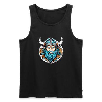 Wikinger Odin Thor Walhalla - Männer Premium Bio Tank Top - Schwarz - Vorne - AI Model Male 178 light (178cm)