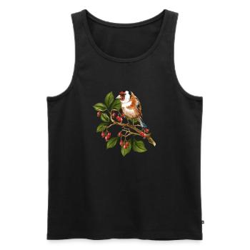 Oiseau coloré - Débardeur bio Premium Homme - noir - Devant - AI Model Male 178 light (178cm)