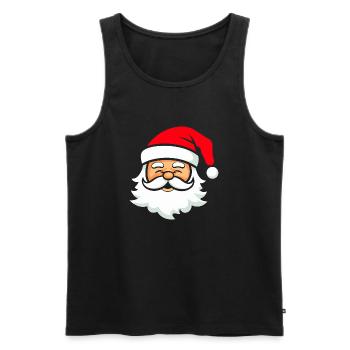 Weihnachtlicher Santa - Männer Premium Bio Tank Top - Schwarz - Vorne - Michal (187cm)