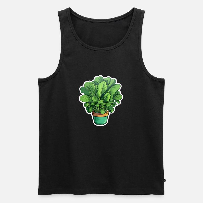 Spinat im Topf - Männer Premium Bio Tank Top - Schwarz