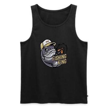 Perch - Men's Premium Organic Tank Top - black - Front - Michal (187cm)
