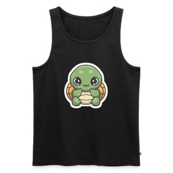 Amoureux des tortues - Débardeur bio Premium Homme - noir - Devant - Michal (187cm)