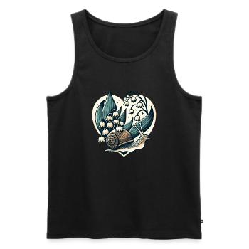 Lily of the Valley Snail - Men's Premium Organic Tank Top - black - Front - AI Model Male 178 light (178cm)