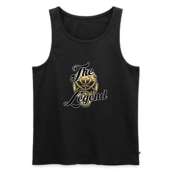 Die Legende - Männer Premium Bio Tank Top - Schwarz - Vorne - AI Model Male 178 light (178cm)