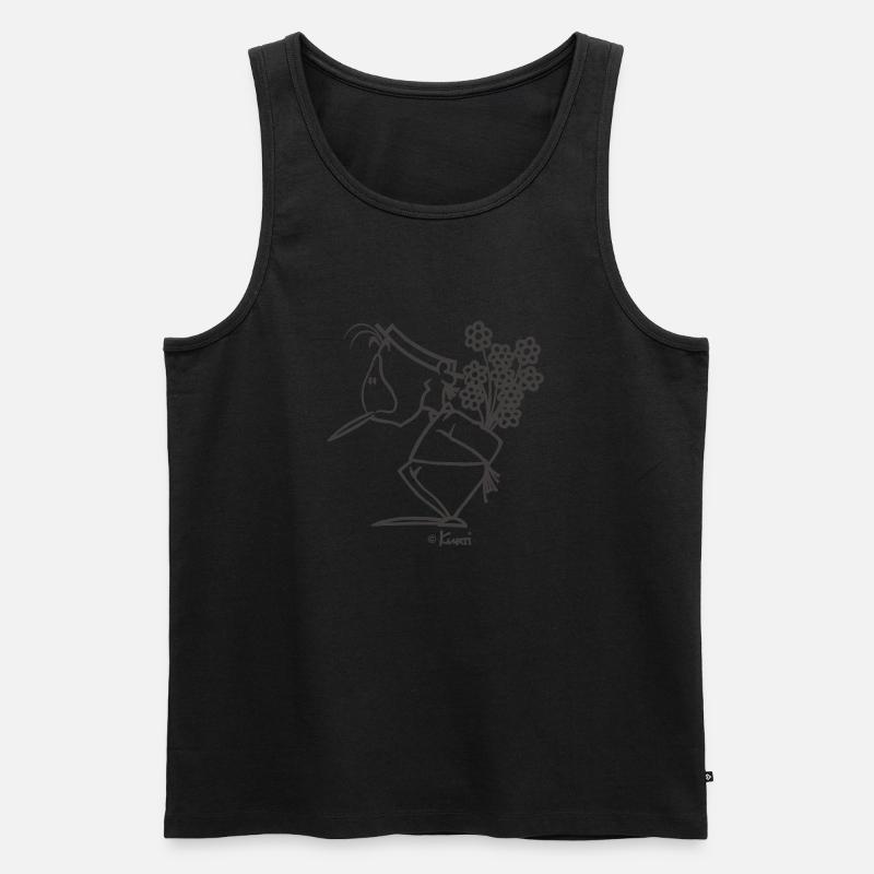 Kurti Blumen - Männer Premium Bio Tank Top - Schwarz
