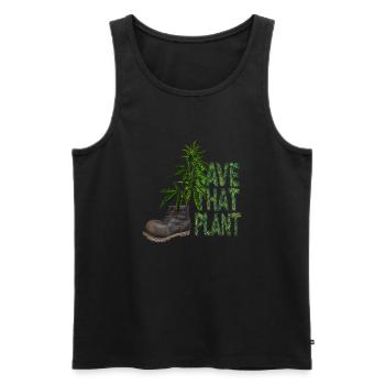 Green Saver - Men's Premium Organic Tank Top - black - Front - AI Model Male 178 light (178cm)