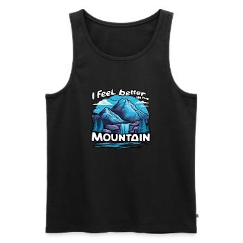 mountain nature hiking climbing lake - Men's Premium Organic Tank Top - black - Front - AI Model Male 178 light (178cm)