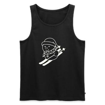 ski fahrer schneemann 01 - Männer Premium Bio Tank Top - Schwarz - Vorne - Michal (187cm)