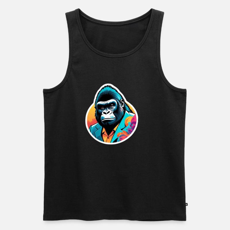 Gorilla im Anzug - Männer Premium Bio Tank Top - Schwarz