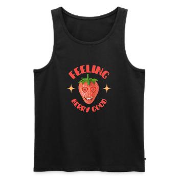 Feeling berry good - Männer Premium Bio Tank Top - Schwarz - Vorne - AI Model Male 178 light (178cm)