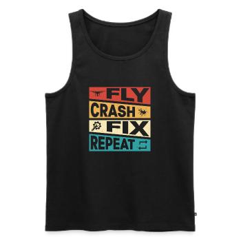 Fly crash fix Répéter le pilote de drone de vol RC - Débardeur bio Premium Homme - noir - Devant - AI Model Male 178 light (178cm)